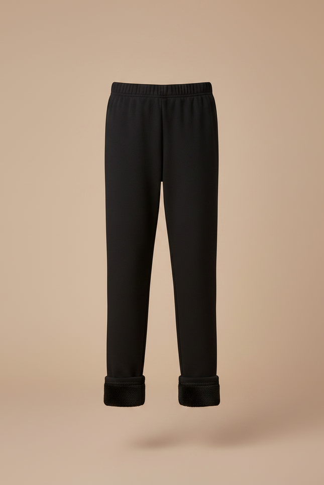 Pantalon Noir Doublé Polaire Hiver Chaud Enfant - Molleton - vue 3