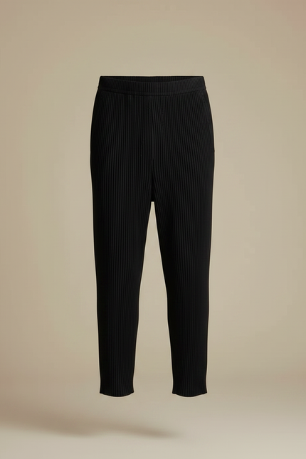 Pantalon Noir Plissé Ample Décontracté Homme Moderne - Polyester - vue 3