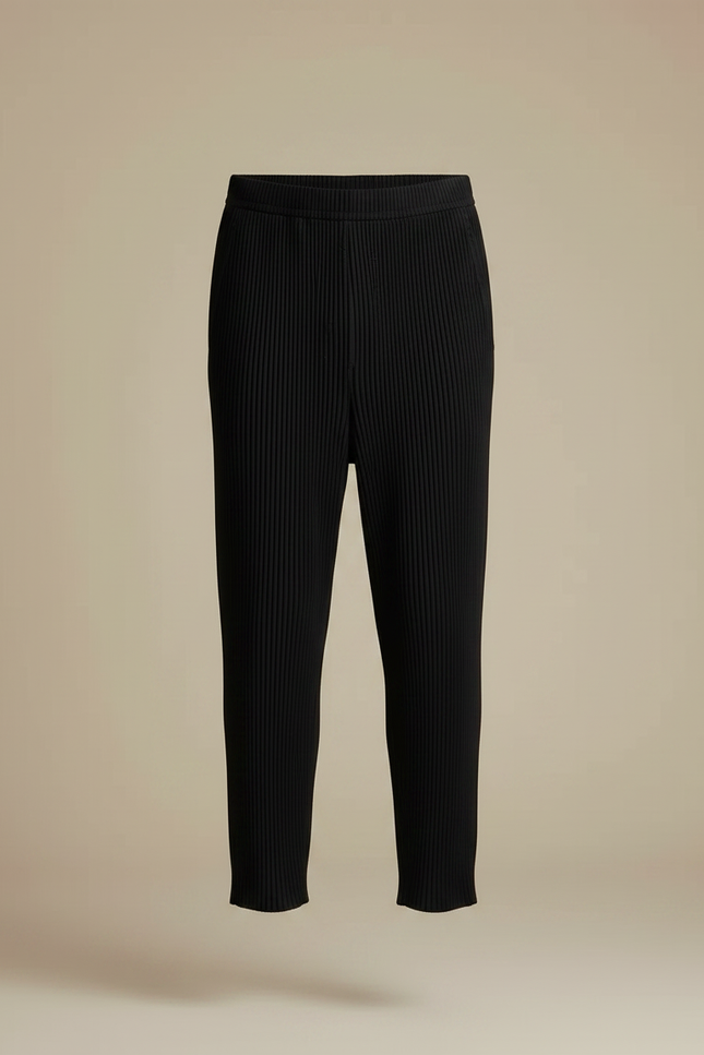 Pantalon Noir Plissé Ample Décontracté Homme Moderne - Polyester - vue 3