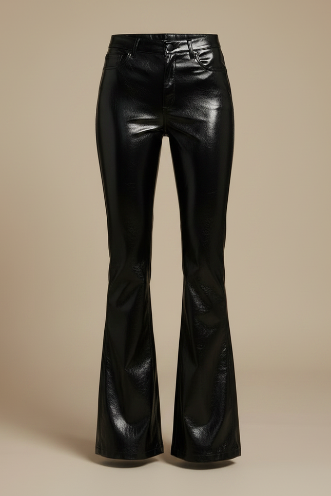 Pantalon Huilé Noir Femme - Simili cuir - vue 3