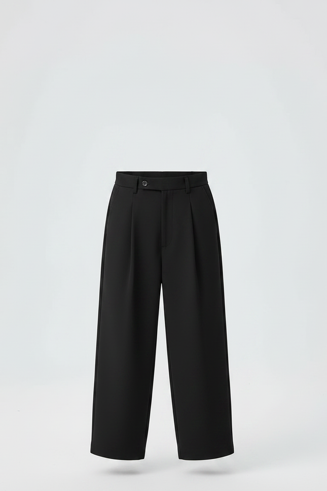 Pantalon Noir Ample Plissé Élégant Garçon - Polyester - vue 3