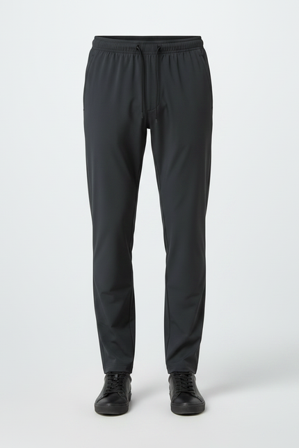 Pantalon Noir Léger Respirant Extensible Décontracté Homme - Polyester - vue 3