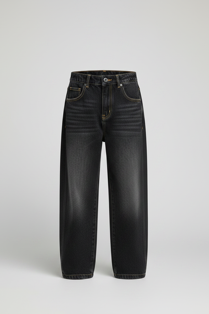 Pantalon Noir Denim Ample Enfant Décontracté - Jean - vue 3