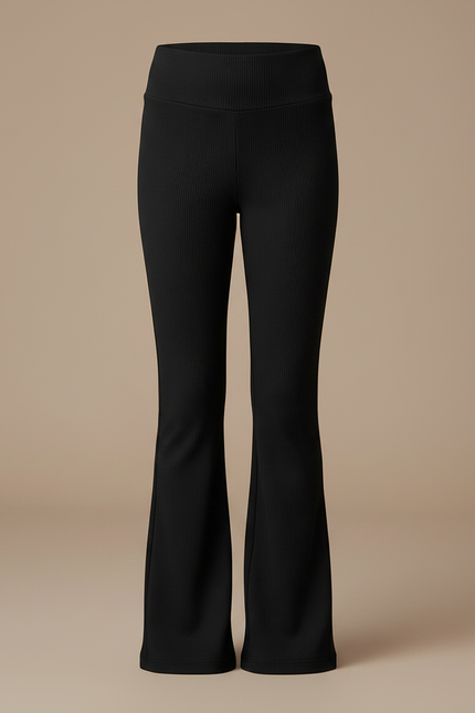 Pantalon Évasé Noir - Maille - vue 3