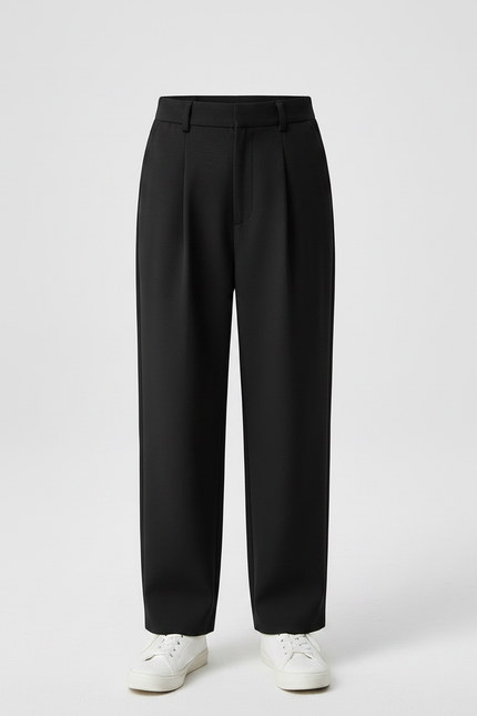 Pantalon Noir Ample Plissé Garçon Élégant - Polyester - vue 3