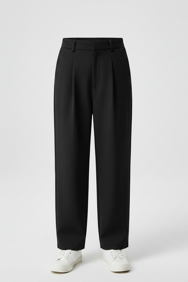 Pantalon Noir Ample Plissé Garçon Élégant - Polyester - vue 3