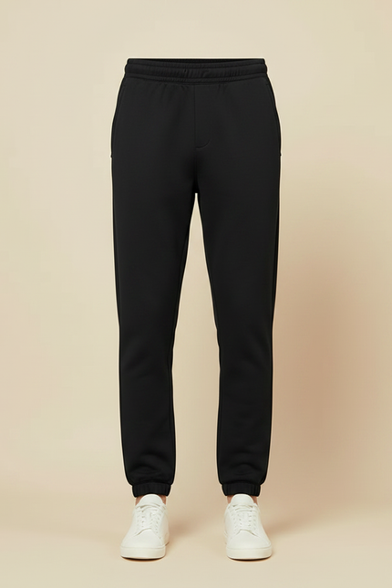 Pantalon Noir Homme Sportif Décontracté Uni - Molleton - vue 3