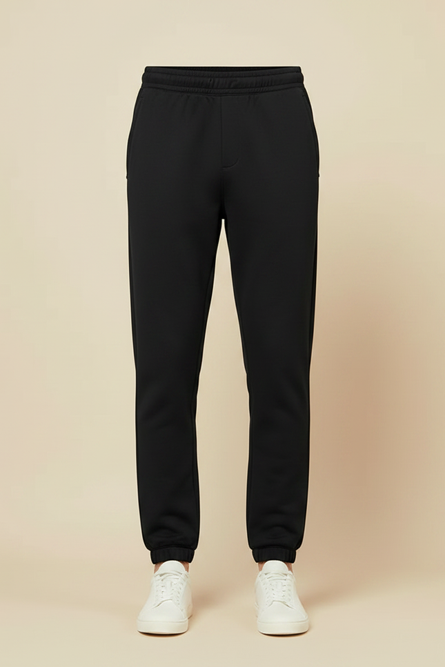 Pantalon Noir Homme Sportif Décontracté Uni - Molleton - vue 3