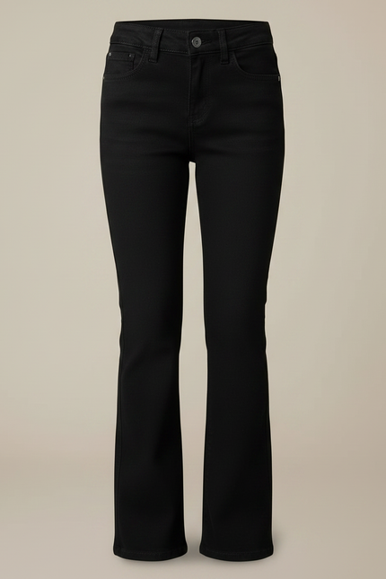 Pantalon Noir Évasé Taille Haute Fille Simple - Jean - vue 3
