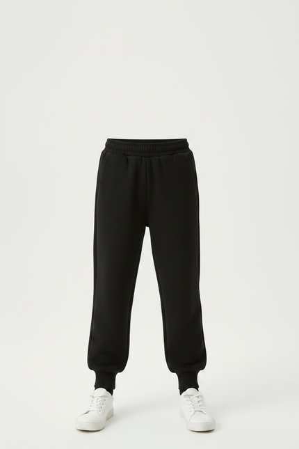 Pantalon Noir Garçon Molletonné Décontracté Sport Confortable - vue 3