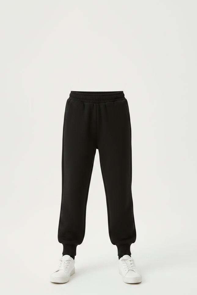 Pantalon Noir Garçon Molletonné Décontracté Sport Confortable - vue 3