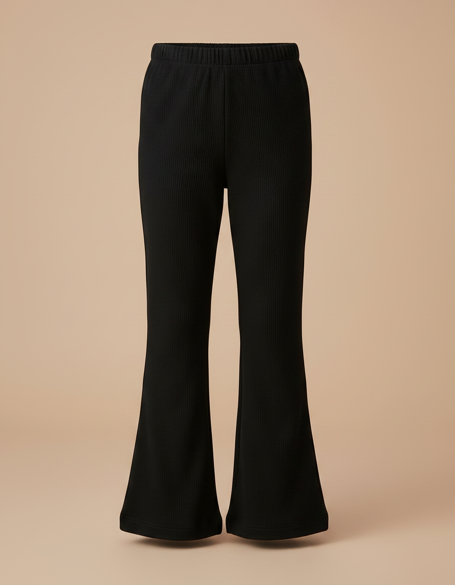Pantalon Flare Noire - Maille - vue 2