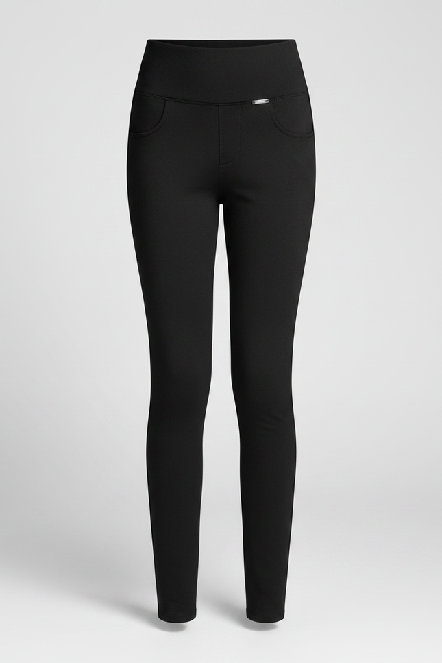 Pantalon Noir Slim Élastique Fille Confortable - Maille - vue 3