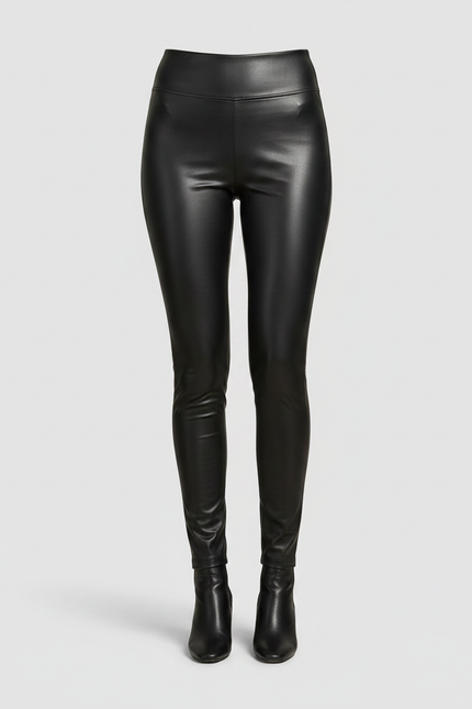 Pantalon Noir Similicuir Taille Haute Femme Slim - Simili cuir - vue 3
