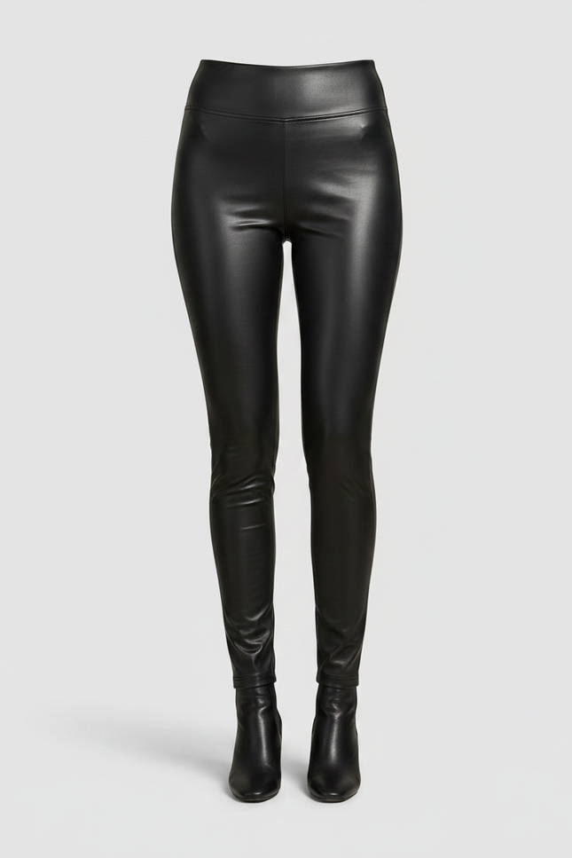Pantalon Noir Similicuir Taille Haute Femme Slim - Simili cuir - vue 3
