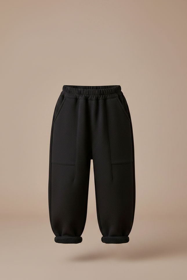 Pantalon Noir Ample Épais Hiver Garçon - Molleton - vue 3