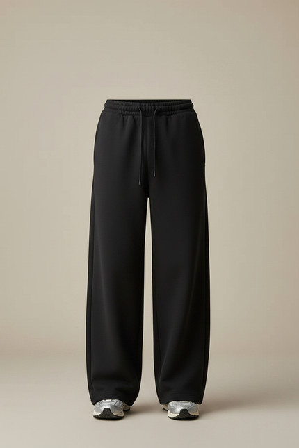 Pantalon Jogging Large Noir - Molleton - vue 3
