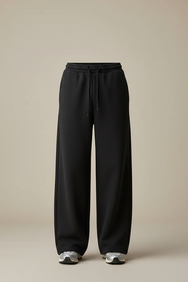 Pantalon Jogging Large Noir - Molleton - vue 3
