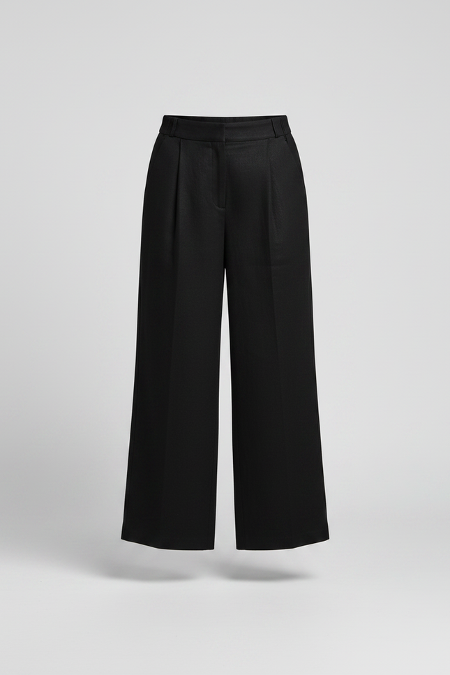 Pantalon Cropped Noir Femme - Laine - vue 3