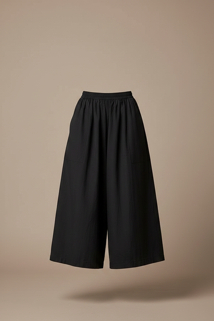 Pantalon Noir Ample Fluide Confortable Femme - Viscose - vue 3