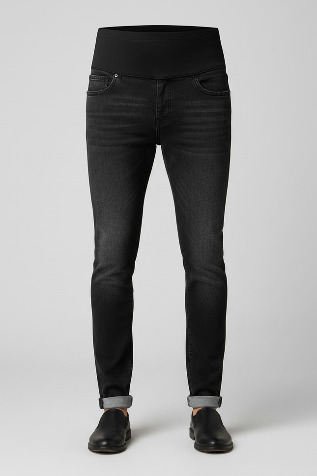 Pantalon Noir Jean Slim Déchiré Homme Confortable - vue 3