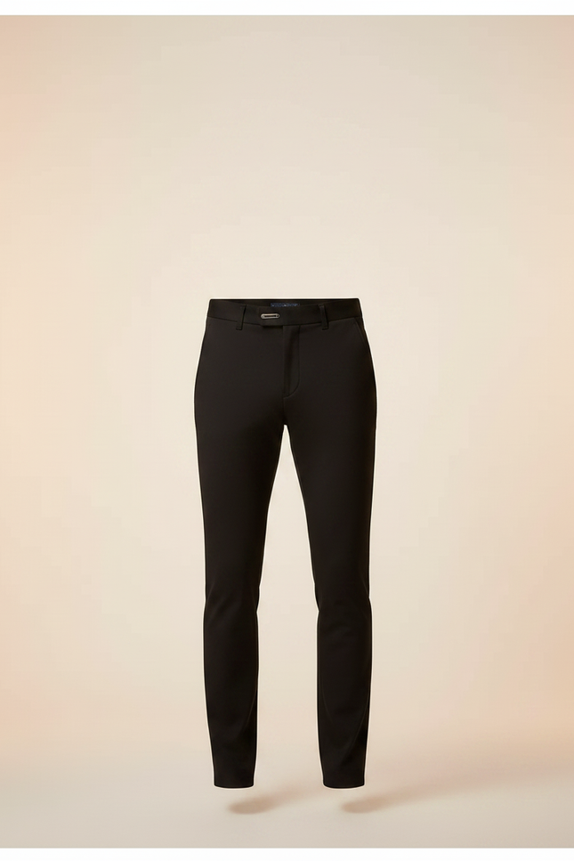 Pantalon Noir Ajusté Stretch Habillé Homme - Polyester - vue 3