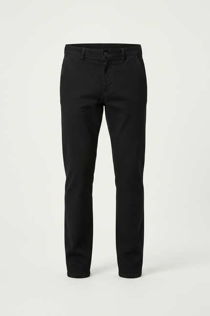 Pantalon Noir Slim Business Droit Élastique - Gabardine - vue 3