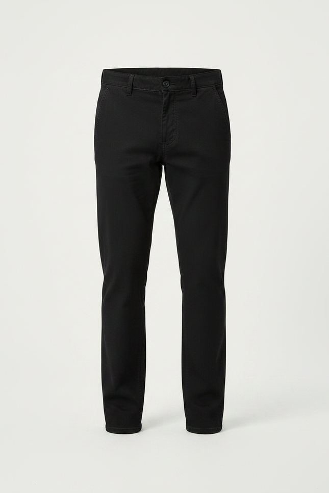 Pantalon Noir Slim Business Droit Élastique - Gabardine - vue 3