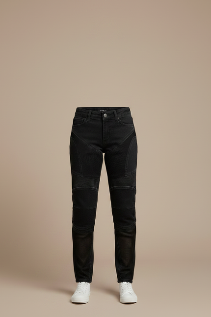 Pantalon Moto Femme Noir - Jean - vue 3