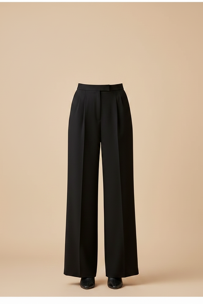 Pantalon Taille Haute Femme Noir - Gabardine - vue 3