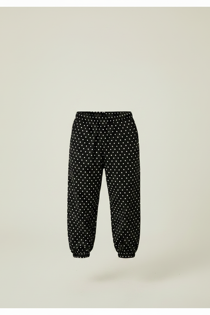 Pantalon Noir Pois Blanc - Viscose - vue 3