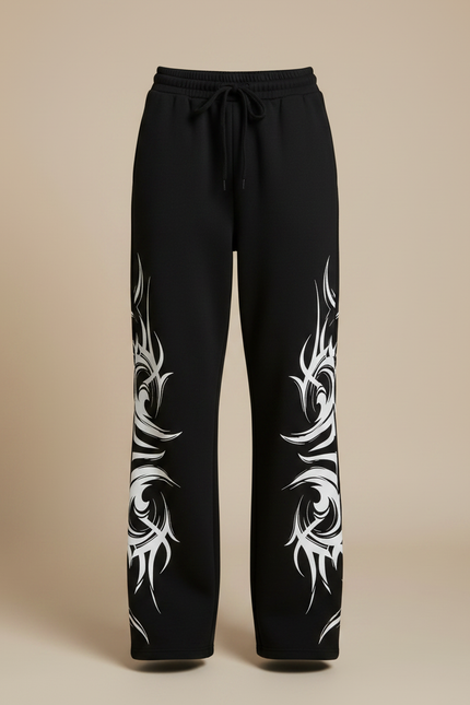 Pantalon Femme Noir Et Blanc - Molleton - vue 3