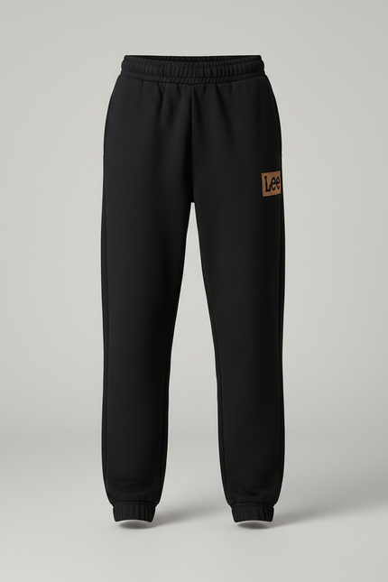 Pantalon Noir Molletonné Imprimé Logo Confortable Décontracté - vue 3