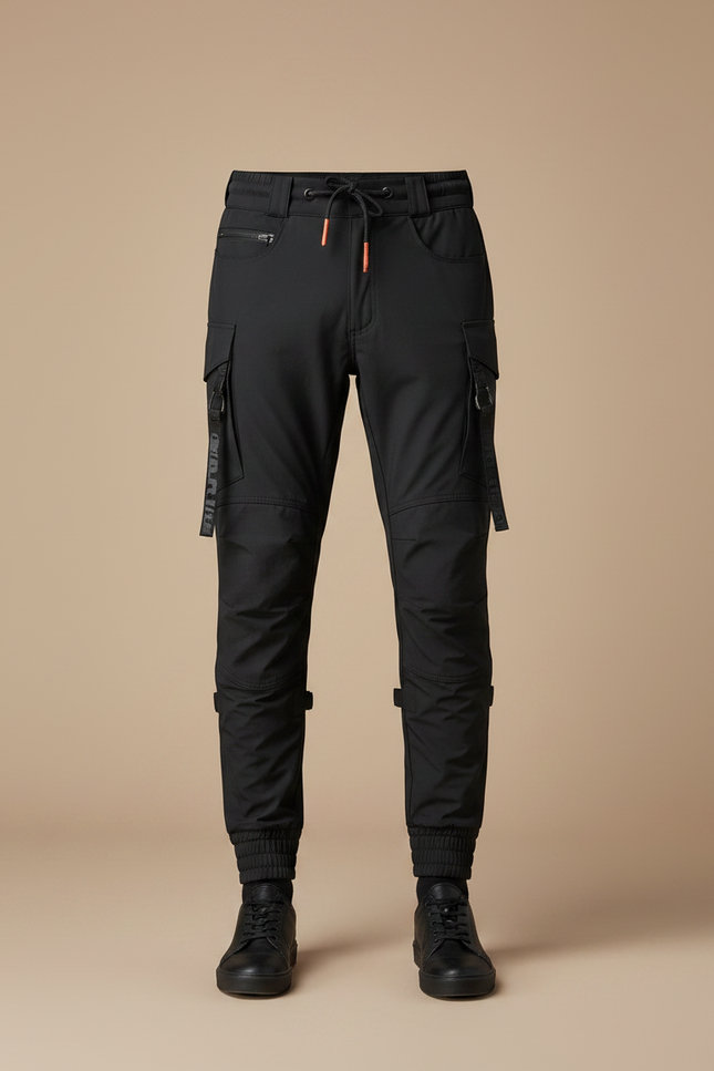 Pantalon Noir Cargo Homme Technique Urbain Ajusté - Polyester - vue 3