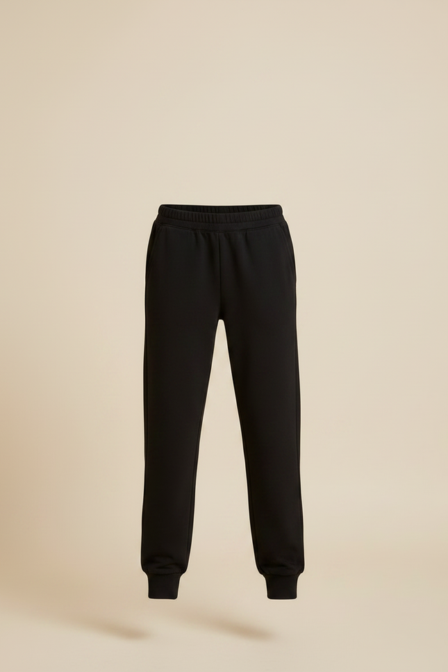 Pantalon Noir Enfant Molleton Confortable Décontracté - vue 3