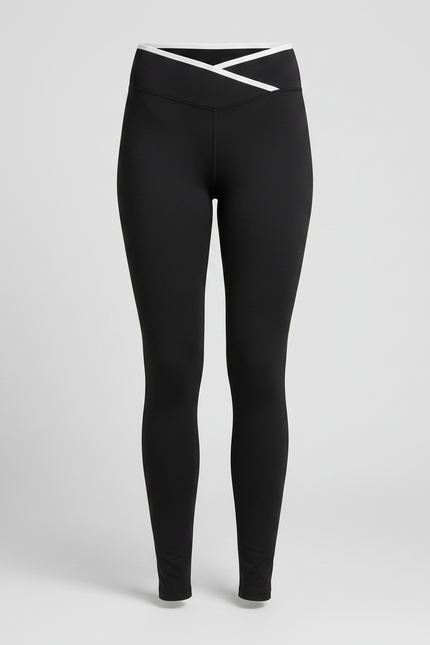Pantalon Noir Extensible Taille Haute Sport Yoga - Polyester - vue 3