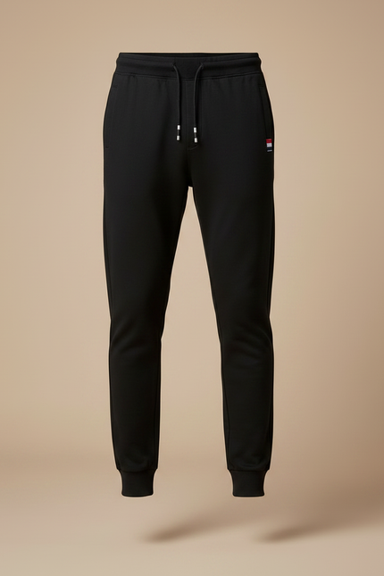Pantalon Noir Jogger Cordon Sportif Homme Coton - Molleton - vue 3