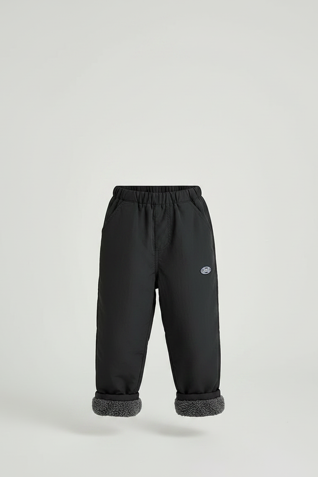 Pantalon Noir Doublé Sherpa Ample Hiver Enfant - Polyester - vue 3