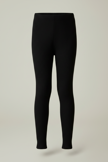 Pantalon Noir Côtelé Slim Enfant Élastique - Maille - vue 3