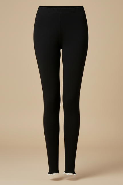 Pantalon Noir Ajusté Confortable Femme Élégant - Maille - vue 3
