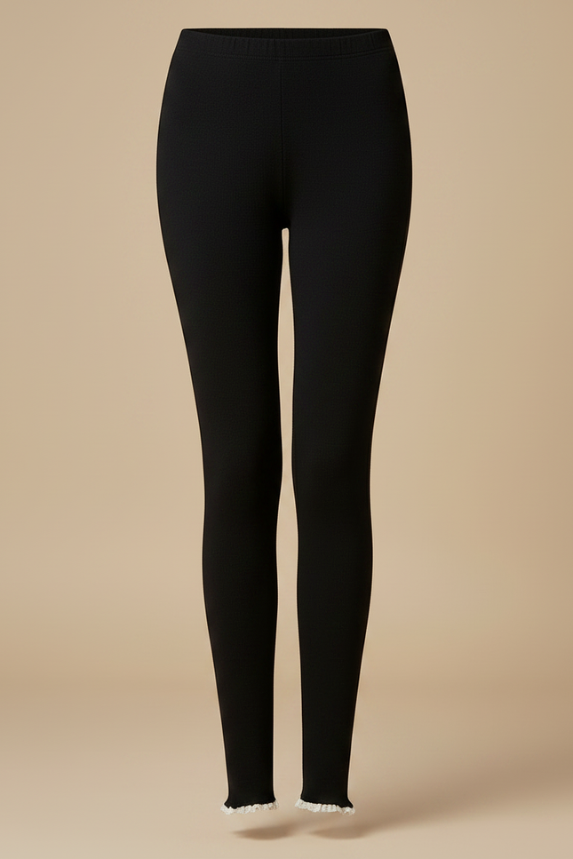 Pantalon Noir Ajusté Confortable Femme Élégant - Maille - vue 3