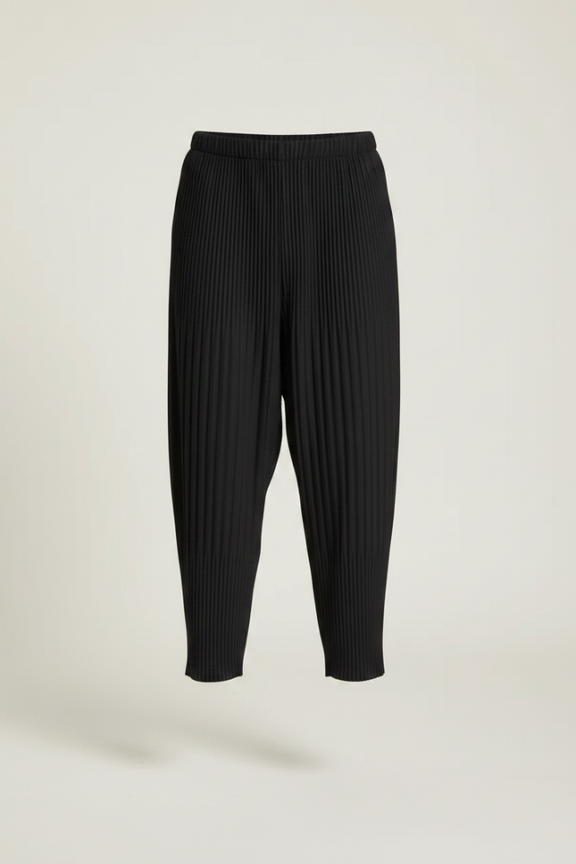 Pantalon Noir Plissé Harem Ample Décontracté Homme - Polyester - vue 3