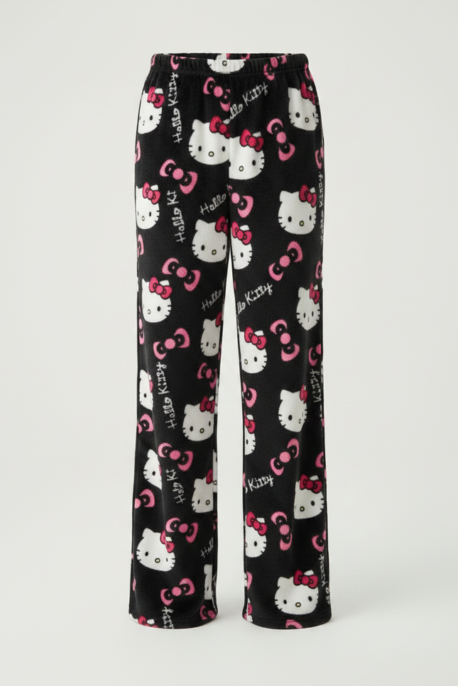 Pantalon Noir Polaire Hello Kitty Fille Doux - Molleton - vue 3