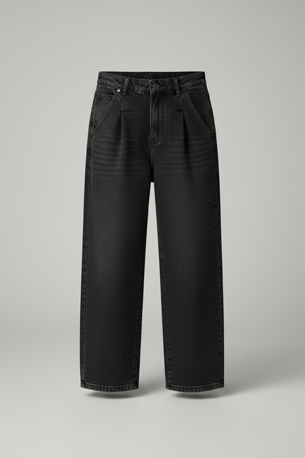 Pantalon Noir Ample Décontracté Coton Garçon - Jean - vue 3