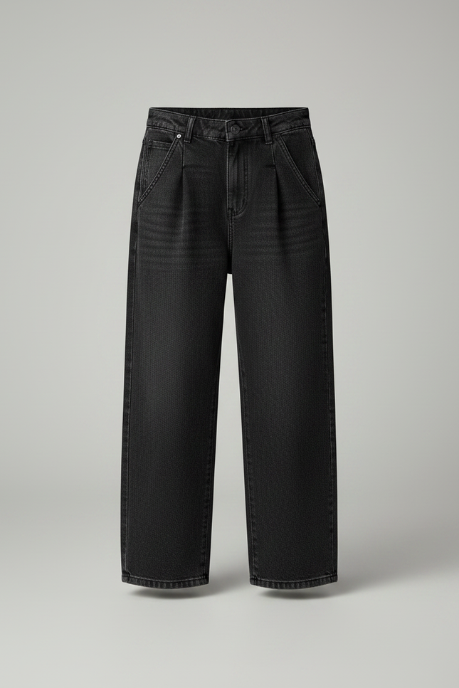 Pantalon Noir Ample Décontracté Coton Garçon - Jean - vue 3