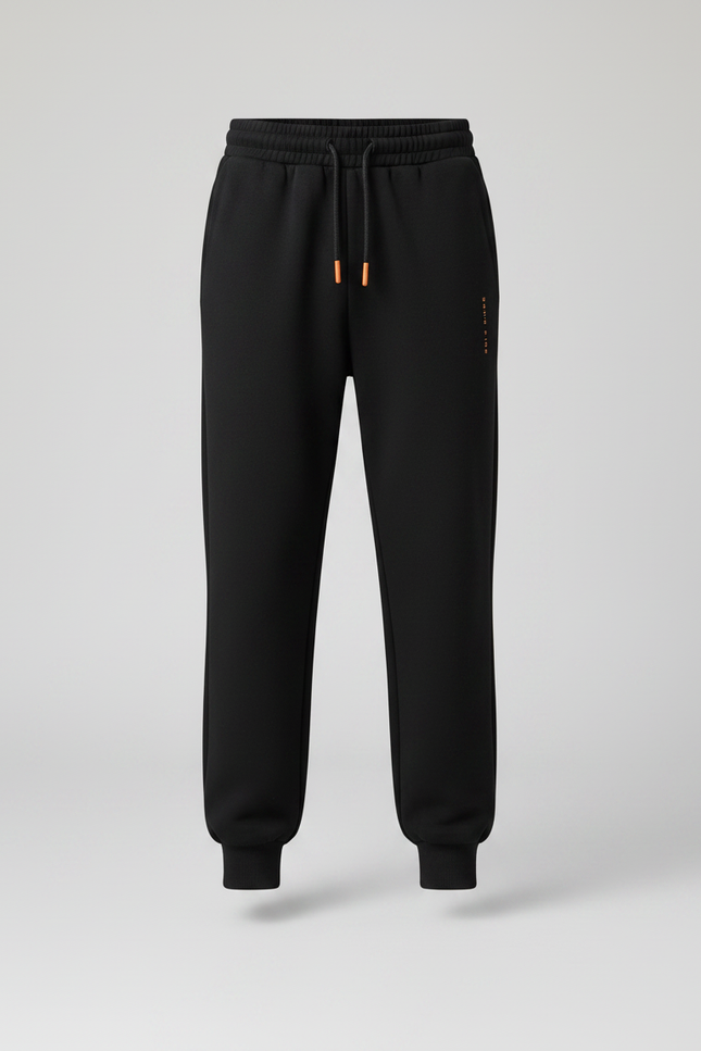 Pantalon Noir Garçon Molletonné Décontracté Cordon Sport - vue 3