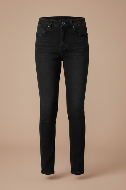 Pantalon Jean Noir Taille Haute - vue 3