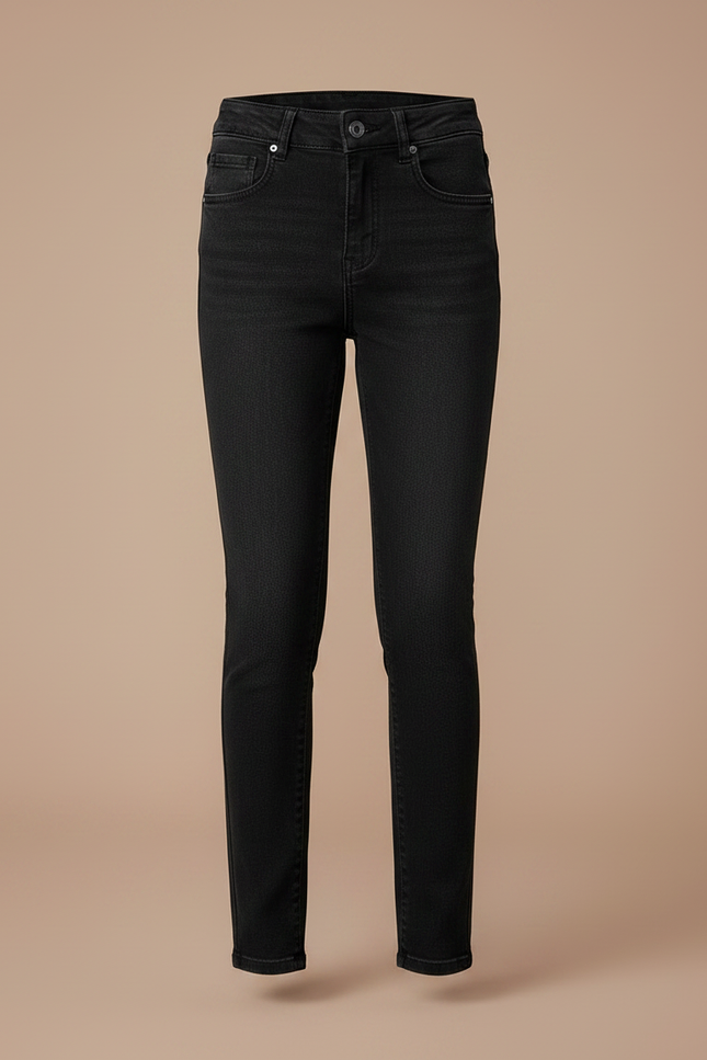 Pantalon Jean Noir Taille Haute - vue 3