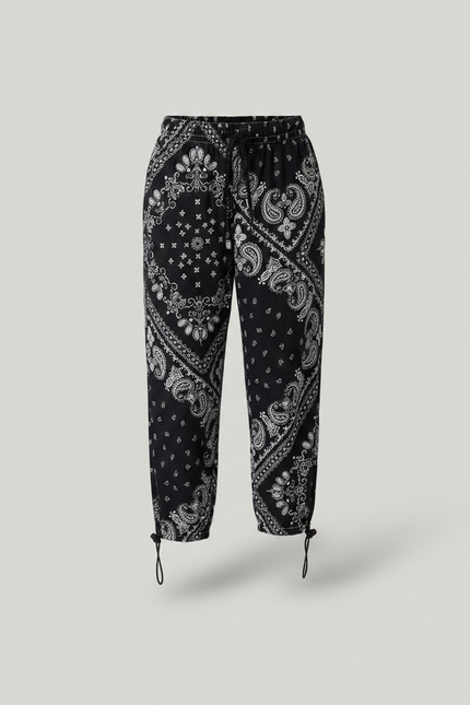 Pantalon Noir Bandana Ample Fille Décontracté - Viscose - vue 3