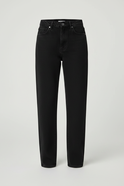 Pantalon Noir Large Étoiles Paillettes Taille Haute Femme - Jean - vue 3